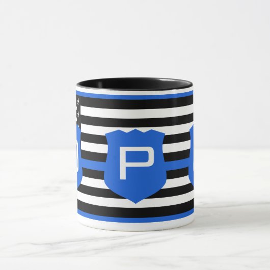 Thin Blue Line American Flag PD Custom Tasse (Zentrum)