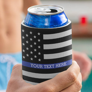 Thin Blue Line - American Flag Personalisiert Cust Dosenkühler