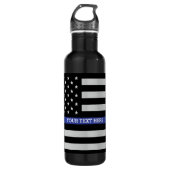 Thin Blue Line - American Flag Personalisiert Cust Edelstahlflasche (Vorderseite)