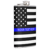 Thin Blue Line - American Flag Personalisiert Cust Flachmann (Rechts)