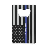 Thin Blue Line - American Flag Personalisiert Cust Geldbeutel Flaschenöffner (Vorderseite)