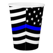 Thin Blue Line - American Flag Personalisiert Cust Pappbecher (Rückseite)