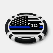 Thin Blue Line American Flag Pokerchips (Einzeln)
