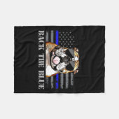 Thin Blue Line American Flag Police Dog Fleecedecke (Vorderseite (Horizontal))