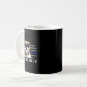 Thin Blue Line American Flag Police Dog Kaffeetasse (Vorderseite Links)