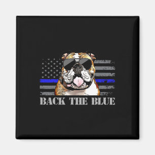 Thin Blue Line American Flag Police Dog Magnet