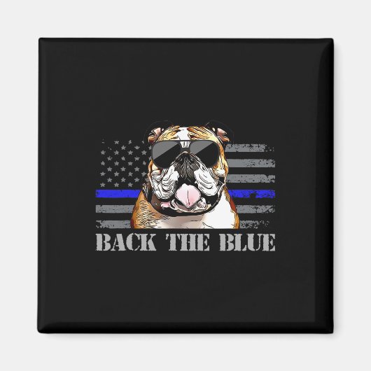 Thin Blue Line American Flag Police Dog Magnet (Vorne)