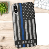 Thin Blue Line - American Flag - Police Officer Case-Mate iPhone Hülle