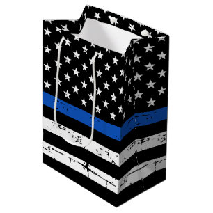 Thin Blue Line American Flag Police Officer Mittlere Geschenktüte