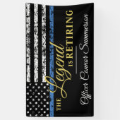 Thin Blue Line American Flag Police Retirement Banner (Vertikal)