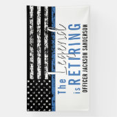 Thin Blue Line American Flag Police Retirement Banner (Vertikal)