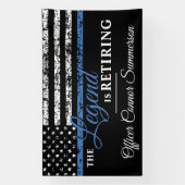 Thin Blue Line American Flag Police Retirement Banner (Vertikal)
