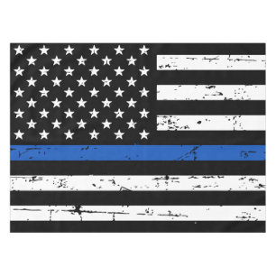 Thin Blue Line American Flag Police  Tischdecke
