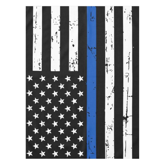Thin Blue Line American Flag Police Tischdecke (Vorderseite)