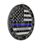 Thin Blue Line & American Flag Police / US-Büro Dartscheibe (Vorderseite Links)