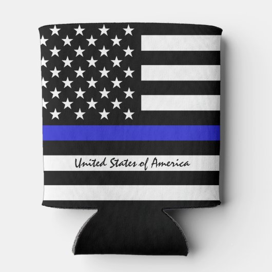 Thin Blue Line & American Flag Police / US-Büro Dosenkühler (Rückseite)