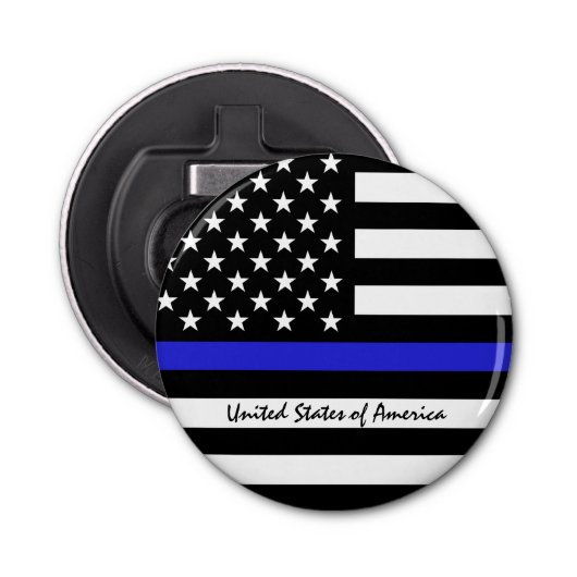 Thin Blue Line & American Flag Police / US-Büro Flaschenöffner (Vorderseite)