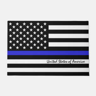Thin Blue Line & American Flag Police / US-Büro Fußmatte