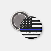 Thin Blue Line & American Flag Police / US-Büro Magnet (Vorderseite/Rückseite)