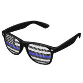Thin Blue Line & American Flag Police / US-Büro Partybrille (Schrägansicht)