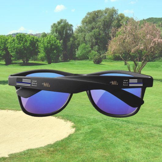 Thin Blue Line & American Flag Police/US-Offizier