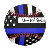 Thin Blue Line & American Flag Police/US-Offizier Baseball (Vorderseite)