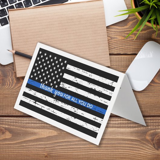 Thin Blue Line American Flag Police Vielen Dank Visitenkarten