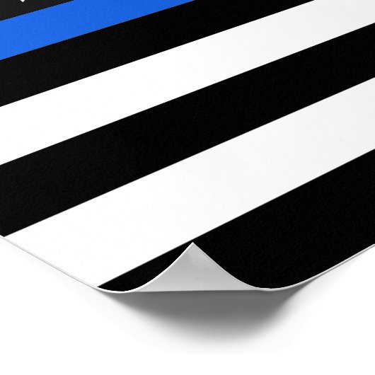 Thin Blue Line American Flag Poster (Ecke)