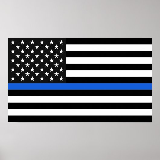 Thin Blue Line American Flag Poster (Vorne)