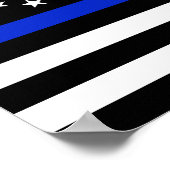 Thin Blue Line American Flag Poster (Ecke)