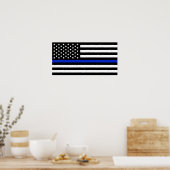 Thin Blue Line American Flag Poster (Küche)