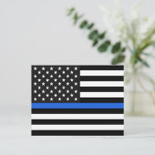 Thin Blue Line American Flag Postkarte (Stehend Vorderseite)