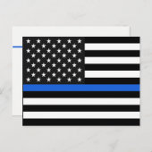 Thin Blue Line American Flag Postkarte (Vorne/Hinten)