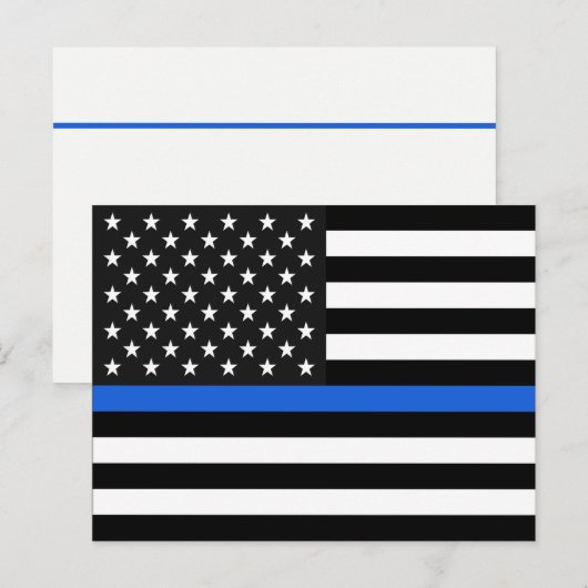 Thin Blue Line American Flag Postkarte (Vorne/Hinten)