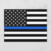Thin Blue Line American Flag Postkarte (Vorderseite)
