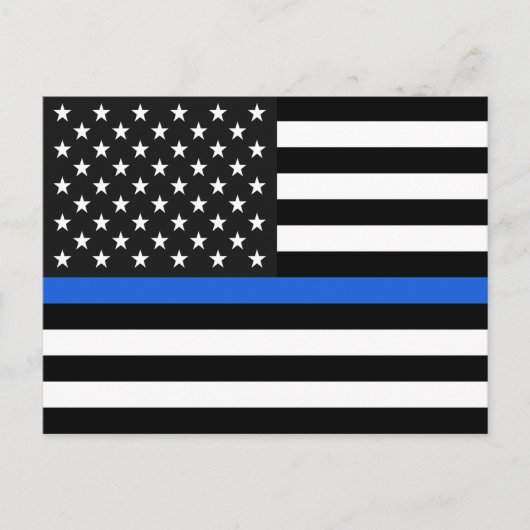 Thin Blue Line American Flag Postkarte (Vorderseite)