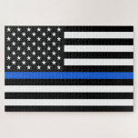Thin Blue Line American Flag Puzzle<br><div class="desc">Die Thin Blue Line ist ein Symbol,  das von der Strafverfolgung verwendet wird.</div>