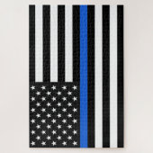 Thin Blue Line American Flag Puzzle (Vertikal)
