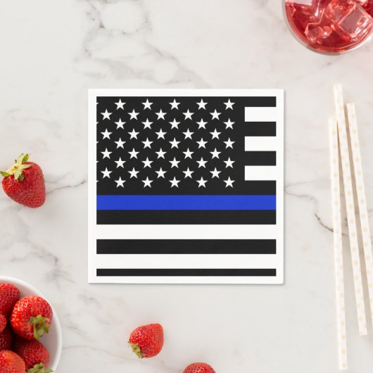 Thin Blue Line American Flag Serviette (Beispiel)