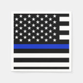 Thin Blue Line American Flag Serviette (Vorderseite)