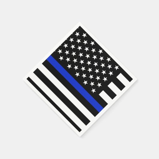 Thin Blue Line American Flag Serviette (Ecke)