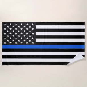 Thin Blue Line American Flag Strandtuch
