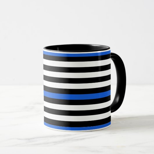 Thin Blue Line American Flag Tasse (VorderseiteRechts)