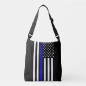 Thin Blue Line American Flag Tragetaschen Mit Langen Trägern (Vorderseite)