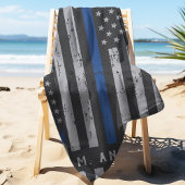 Thin Blue Line - American Flag USA Blue - Police Strandtuch
