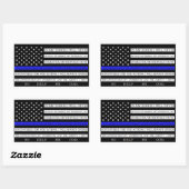Thin Blue Line American Flag-Versprechen Rechteckiger Aufkleber (Blatt)