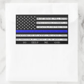 Thin Blue Line American Flag-Versprechen Rechteckiger Aufkleber (Tasche)