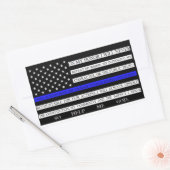 Thin Blue Line American Flag-Versprechen Rechteckiger Aufkleber (Umschlag)