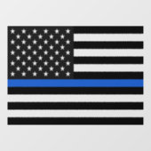 Thin Blue Line American Flag Window Clying Fensteraufkleber (Blatt)