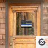 Thin Blue Line American Flag Window Clying Fensteraufkleber (Haustür)